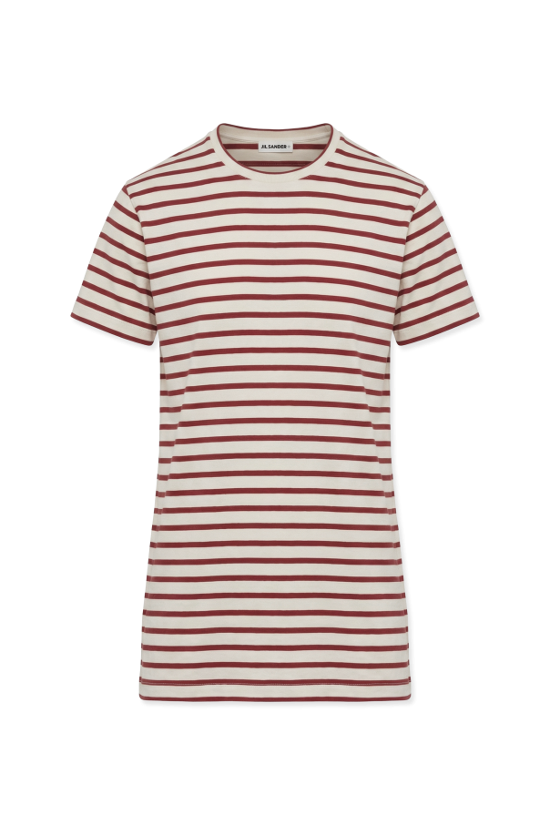 JIL SANDER+ Bawełniana sukienka ze wzorem w pasy