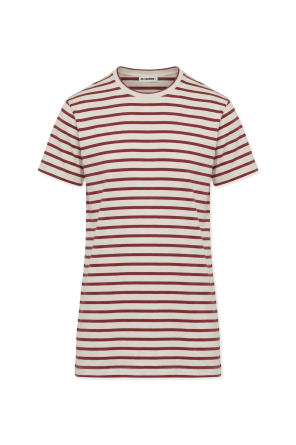 Bawełniana sukienka ze wzorem w pasy od JIL SANDER+