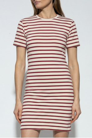 JIL SANDER+ Bawełniana sukienka ze wzorem w pasy