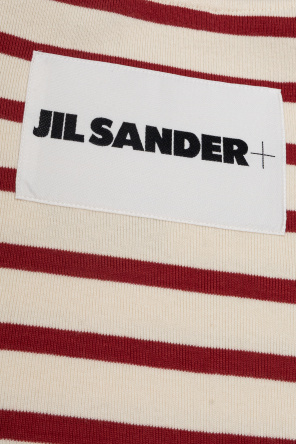 JIL SANDER+ Bawełniana sukienka ze wzorem w pasy