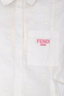 Fendi Kids Fendi Black Leather Flora Applique Dot Com Satchel Bag 8BN293