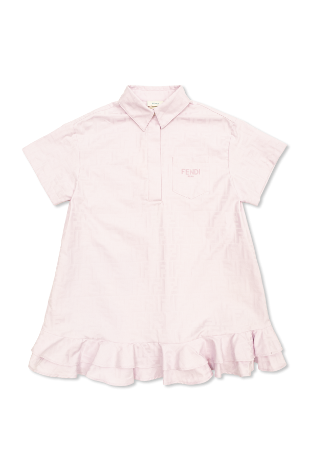 Dress finished with a ruffle od Fendi Kids