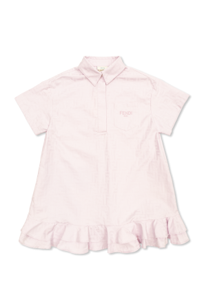 Dress finished with a ruffle