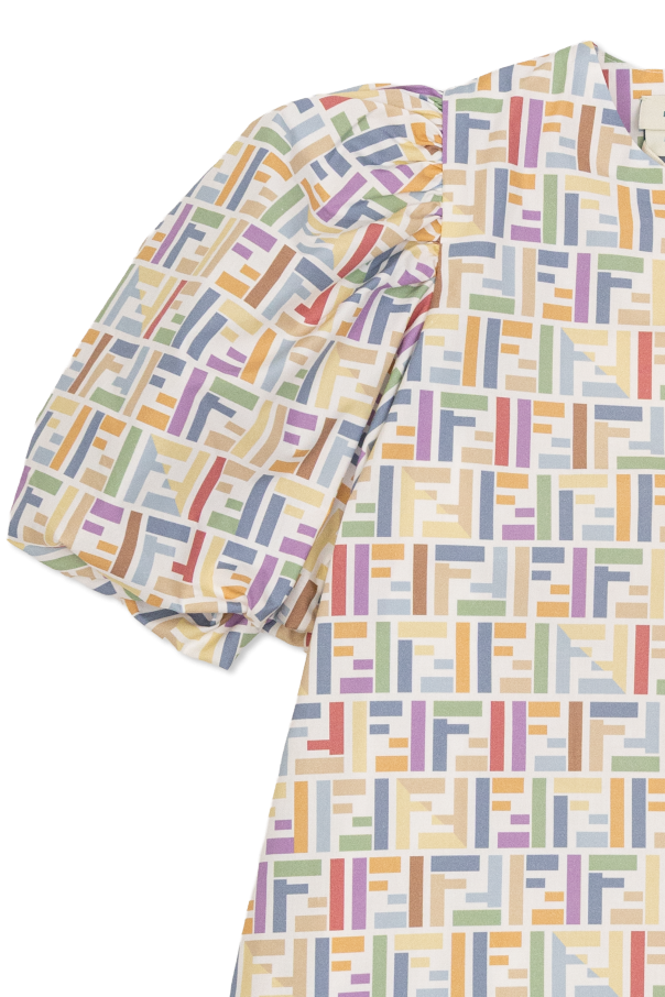 Fendi Kids Vestido de algodão com monograma