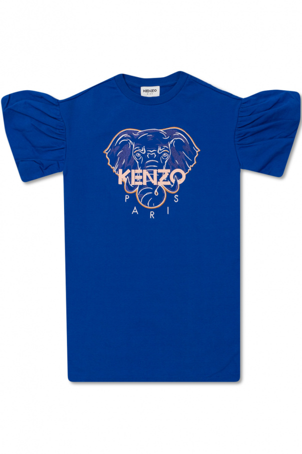 Kenzo Kids Pussybow Frill Detail Check Dress