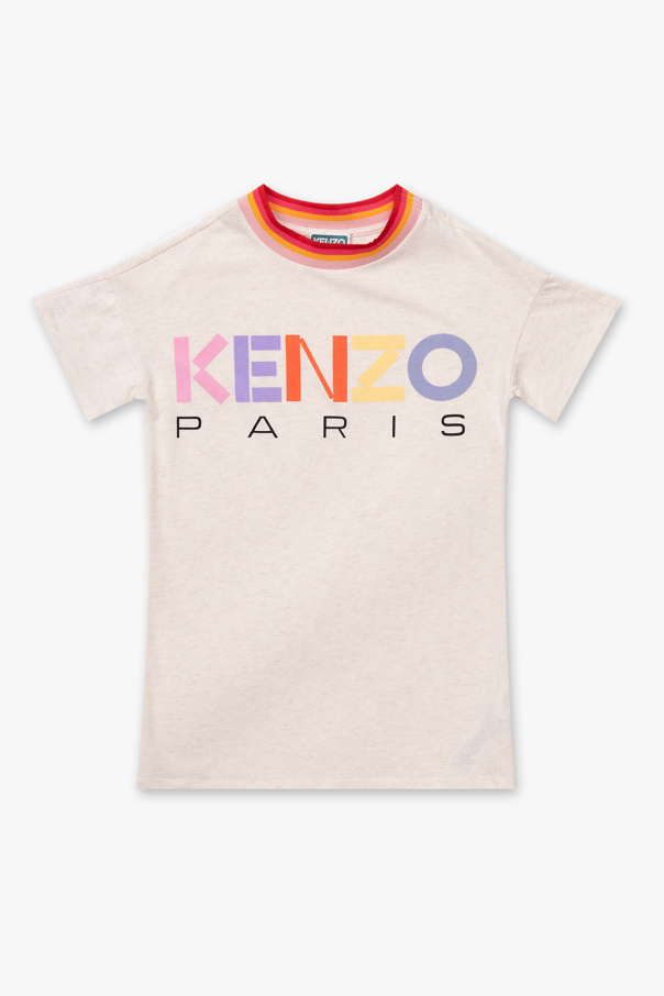 Kenzo Kids high-waisted Dress with logo