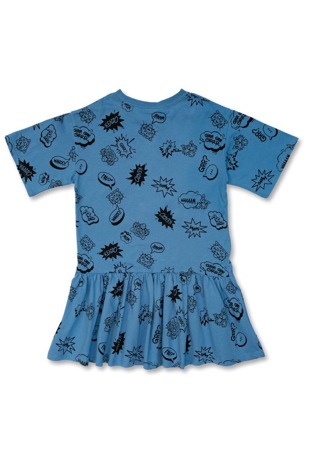 Kenzo Kids Rozkloszowana wzorzysta sukienka