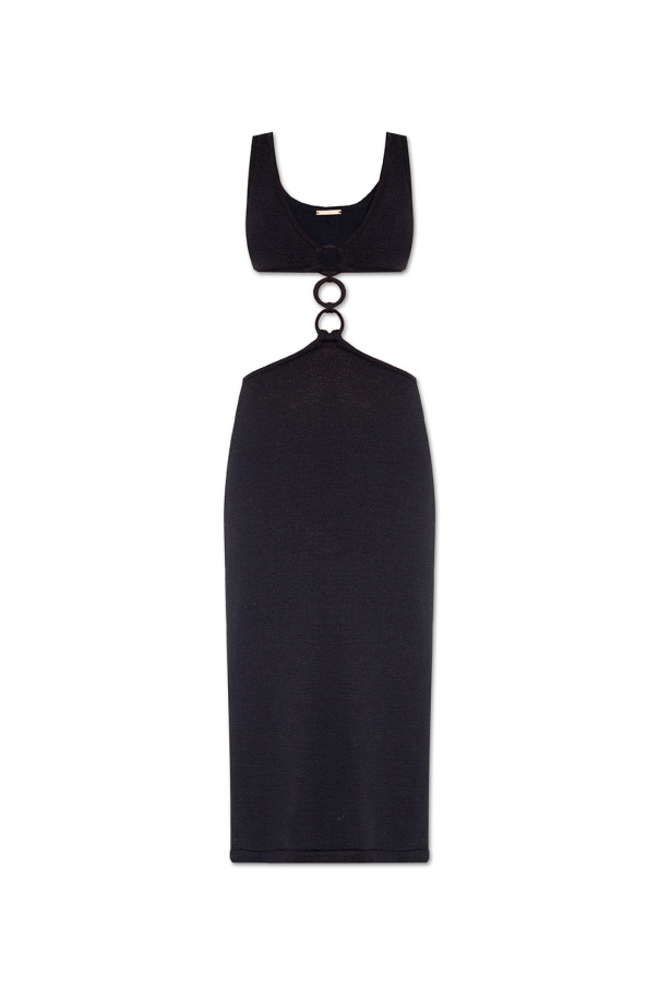 Cult Gaia ‘Mert’ dress ruched-detailing with decorative rings