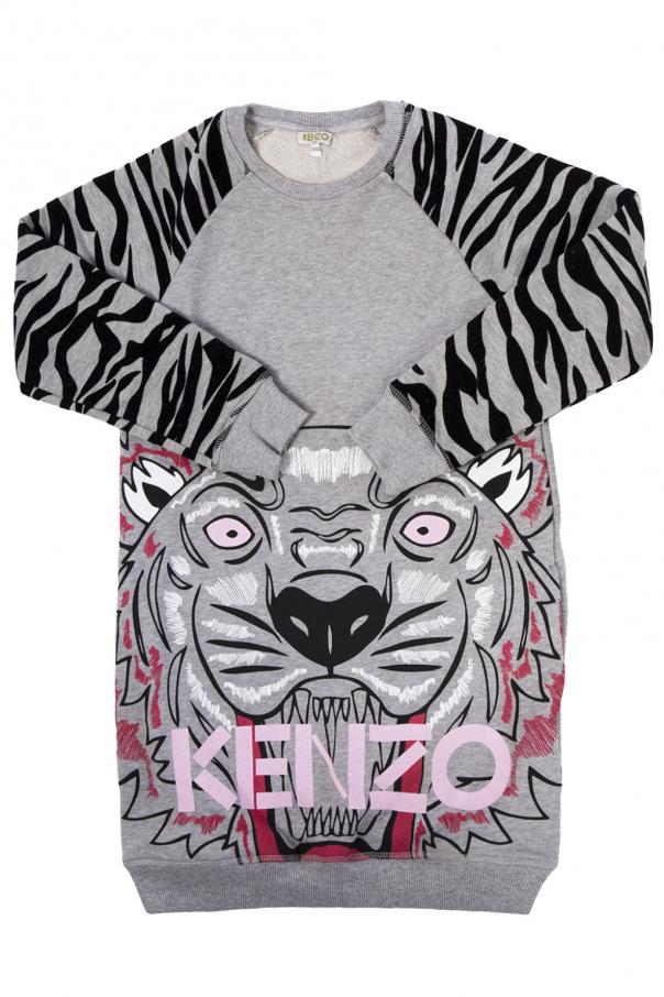 Grey Printed sweatshirt dress Kenzo Kids - Vitkac Italy