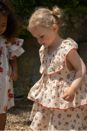 Konges Sløjd mixed-print kimono dress Orange;