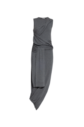 Asymmetrical dress with tie
