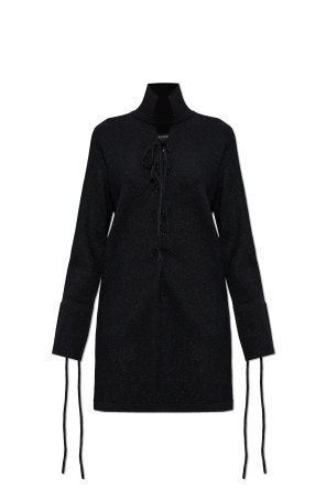 Dress with metallic thread