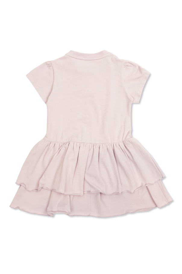 Moncler Enfant Sukienka z falbanami i naszywką logo