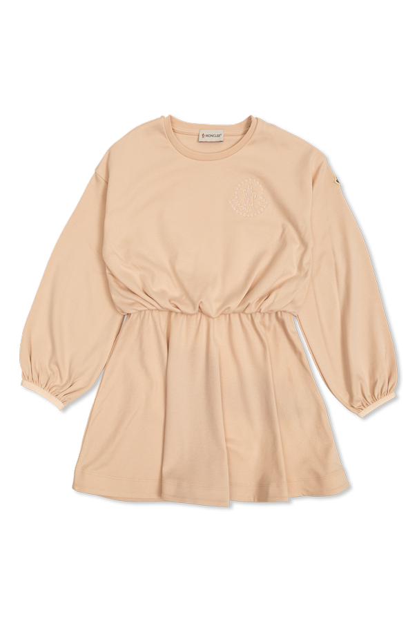 Dress with embroidered logo od Moncler Enfant