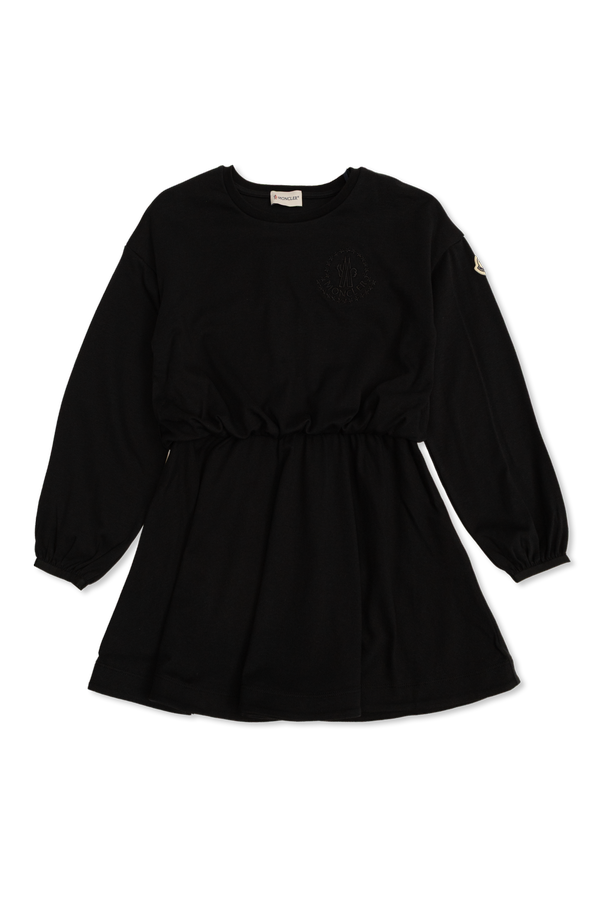 Dress with embroidered logo od Moncler Enfant