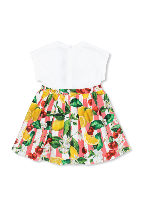 Dolce & Gabbana Kids Sukienka z motywem owocowym