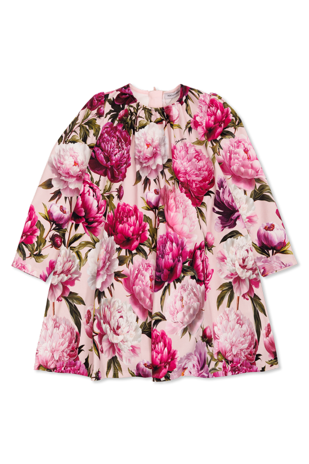 Dress with floral motif od Dolce & Gabbana Kids