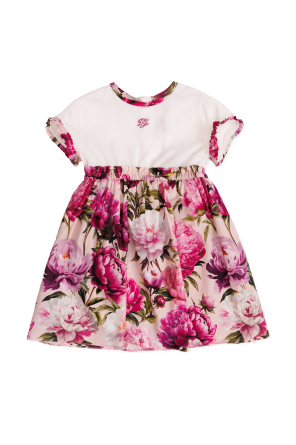 Cotton Dress with Embroidered Logo
