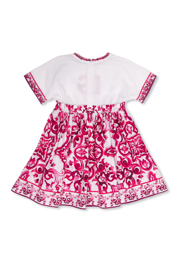 Dolce & Gabbana Kids Sukienka ze wzorem ‘Majolica’