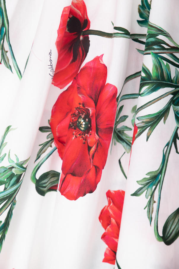 Dolce & Gabbana logo-patch short-sleeve T-shirt Dress with floral motif