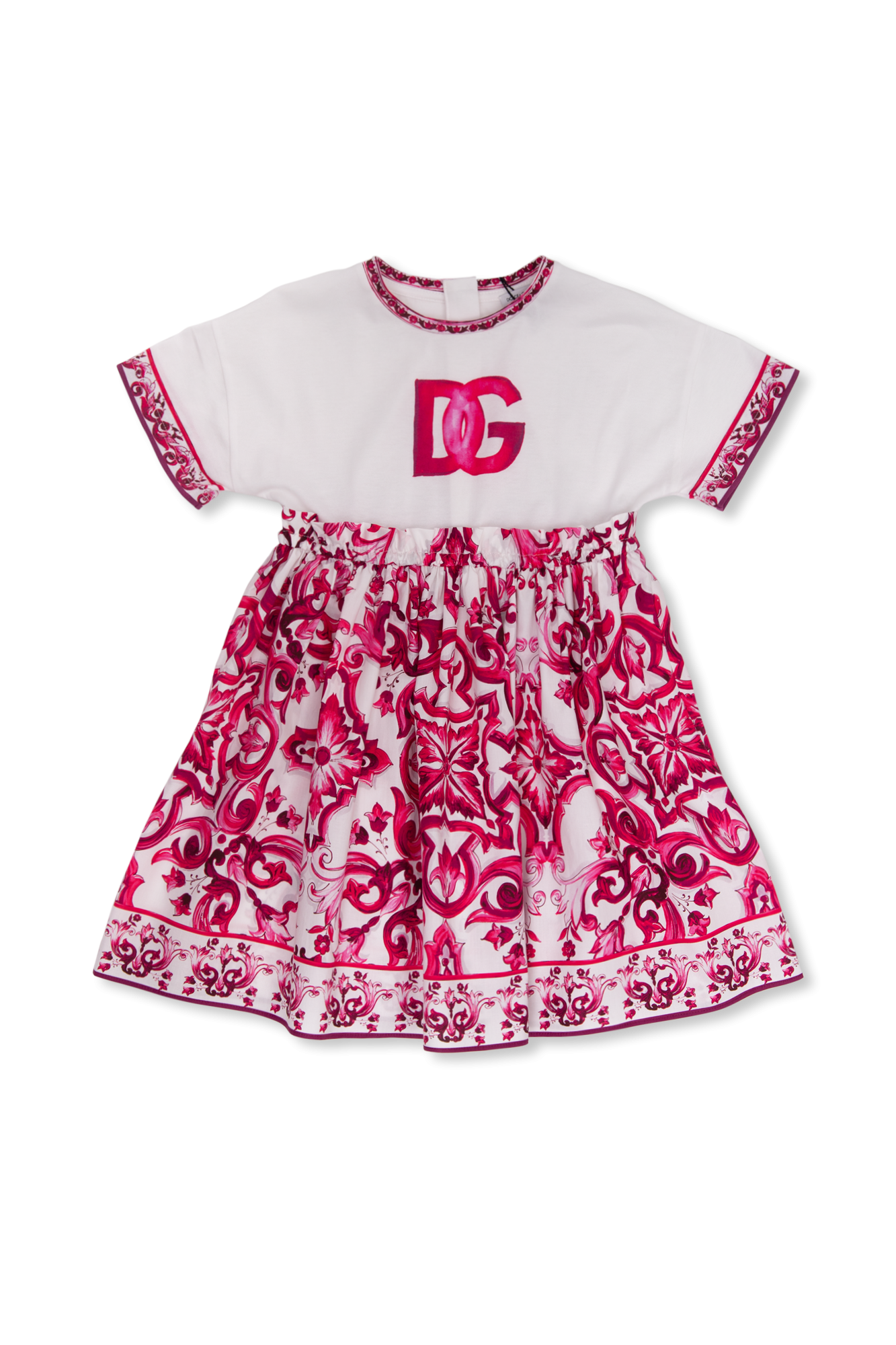 Dolce & Gabbana Kids Dress with Majolica print