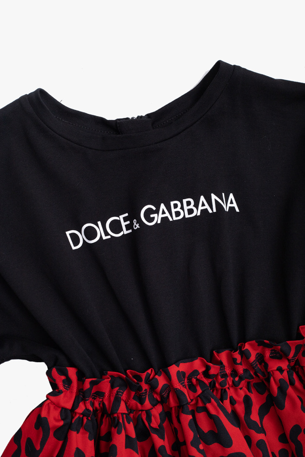 Dolce & Gabbana Kids rzany Dolce & Gabbana logo-heel embellished mules