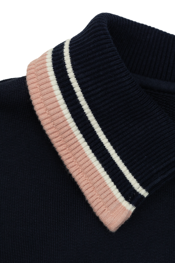 Dolce & Gabbana Kids Bawełniana sukienka z naszywką z logo