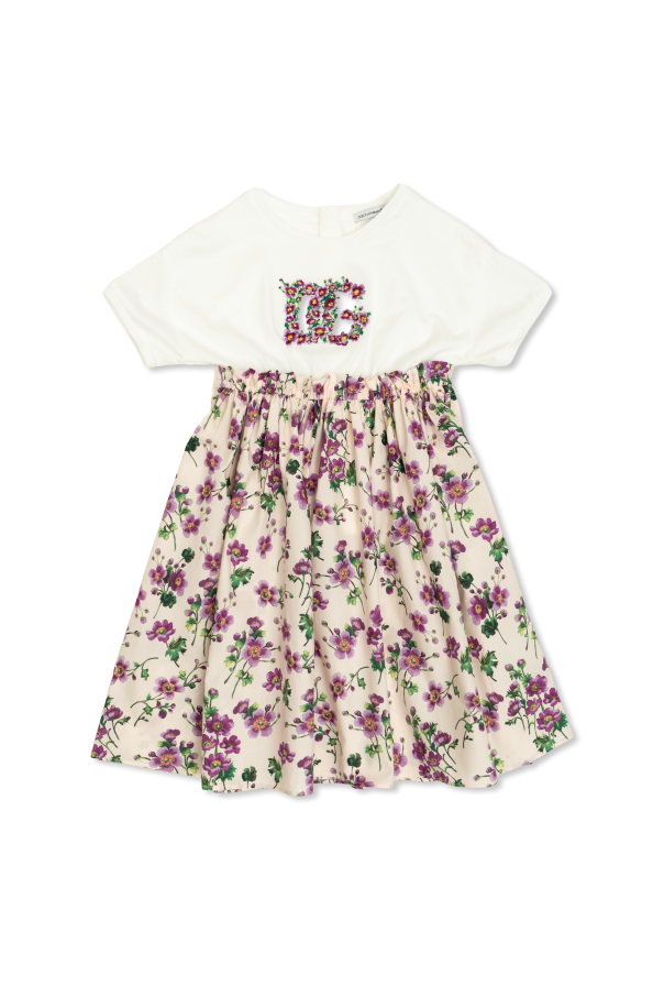Dress with floral motif od Dolce & Gabbana Kids
