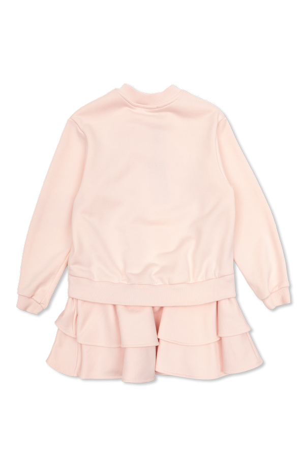 Dolce & Gabbana Kids Baumwollkleid mit gesticktem Logo