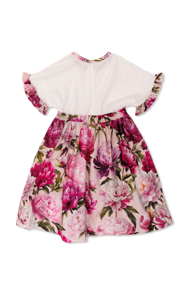 Dolce & Gabbana Kids Vestido de algodão com padrão floral
