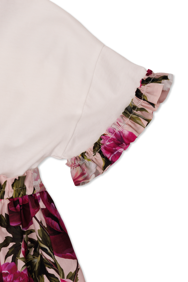 Dolce & Gabbana Kids Vestido de algodão com padrão floral