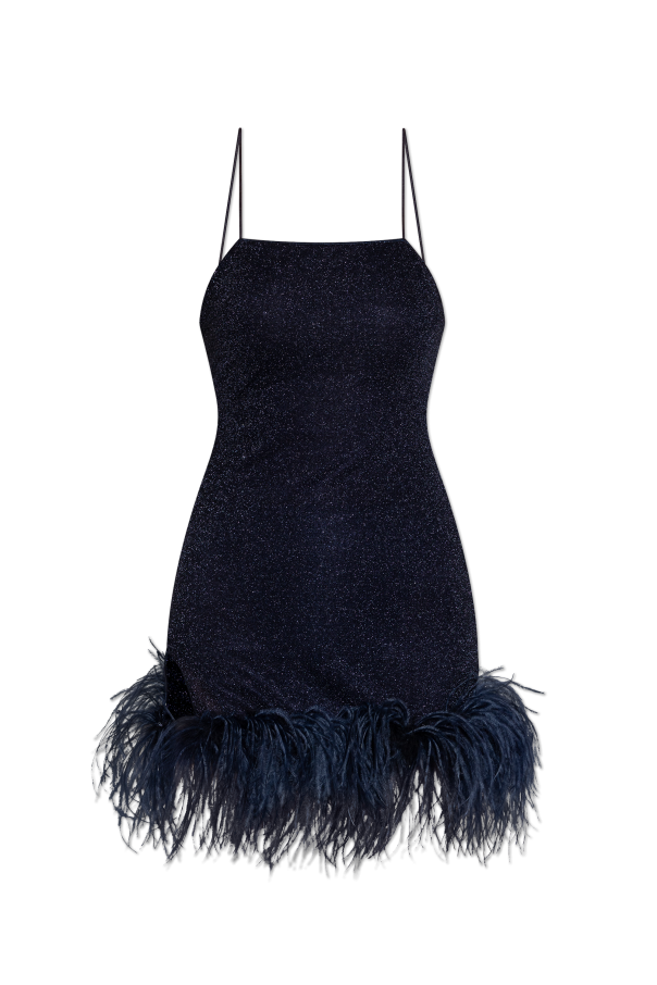 Oseree Dress with ostrich feathers