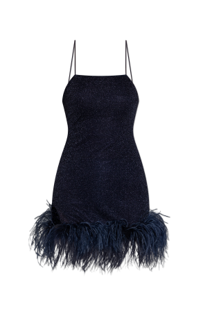 Dress with ostrich feathers