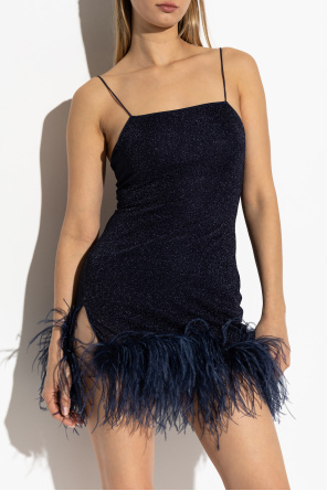 Oseree Dress with ostrich feathers