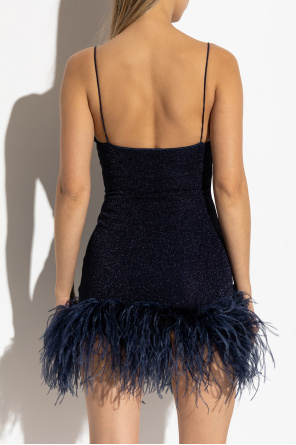 Oseree Dress with ostrich feathers