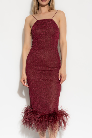 Oseree Kleid mit Straußenfederbesatz