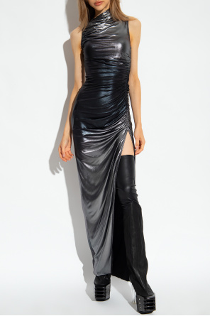 Rick Owens Lilies Sukienka o metalicznym połysku ‘Svita’