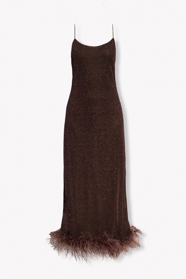 Oseree brown leopard print dress