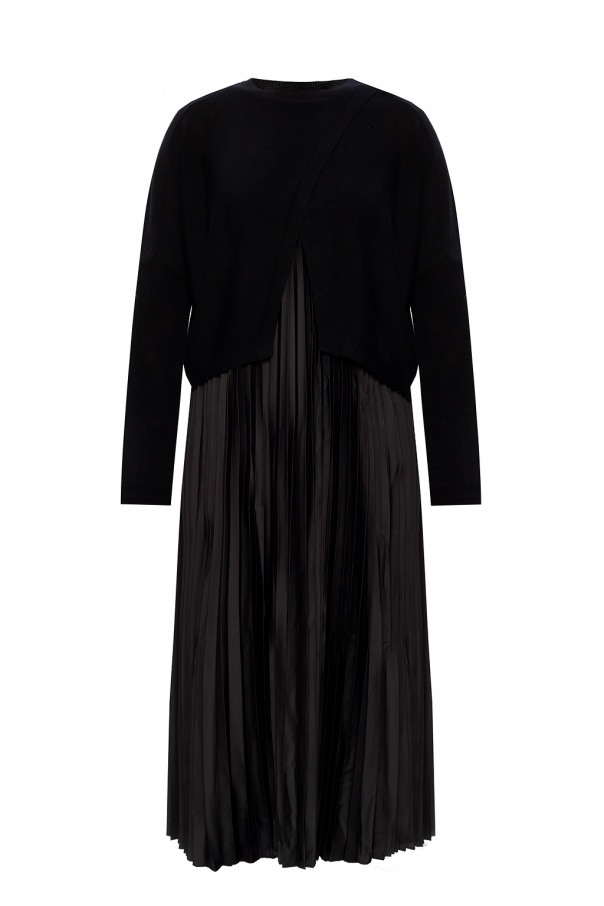 AllSaints 'Lori' pleated dress w/ sweater