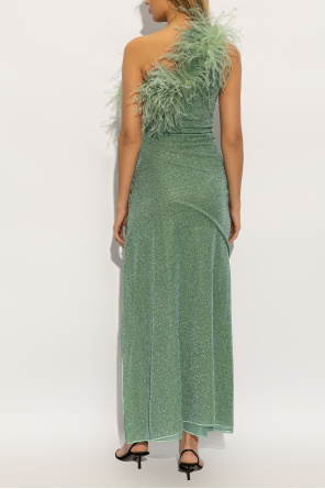 Oseree Dress with ostrich feathers