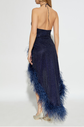 Oseree Dress with ostrich feathers