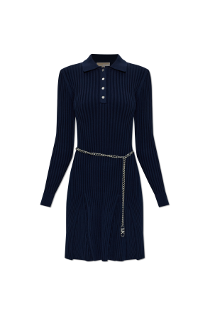 Long sleeve dress with decorative chain