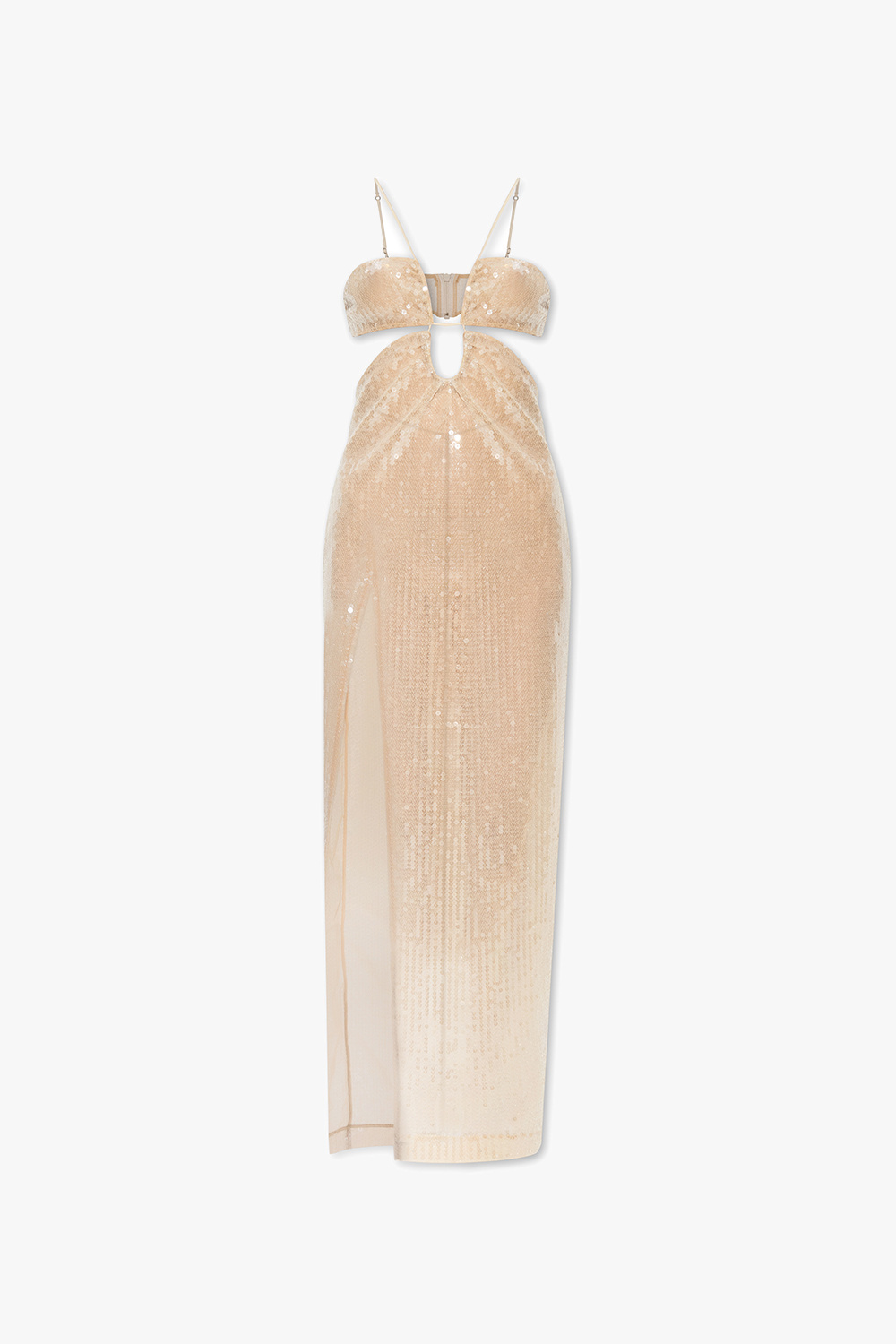 IetpShops GB - Beige Sequinned slip dress Nensi Dojaka - pre-owned