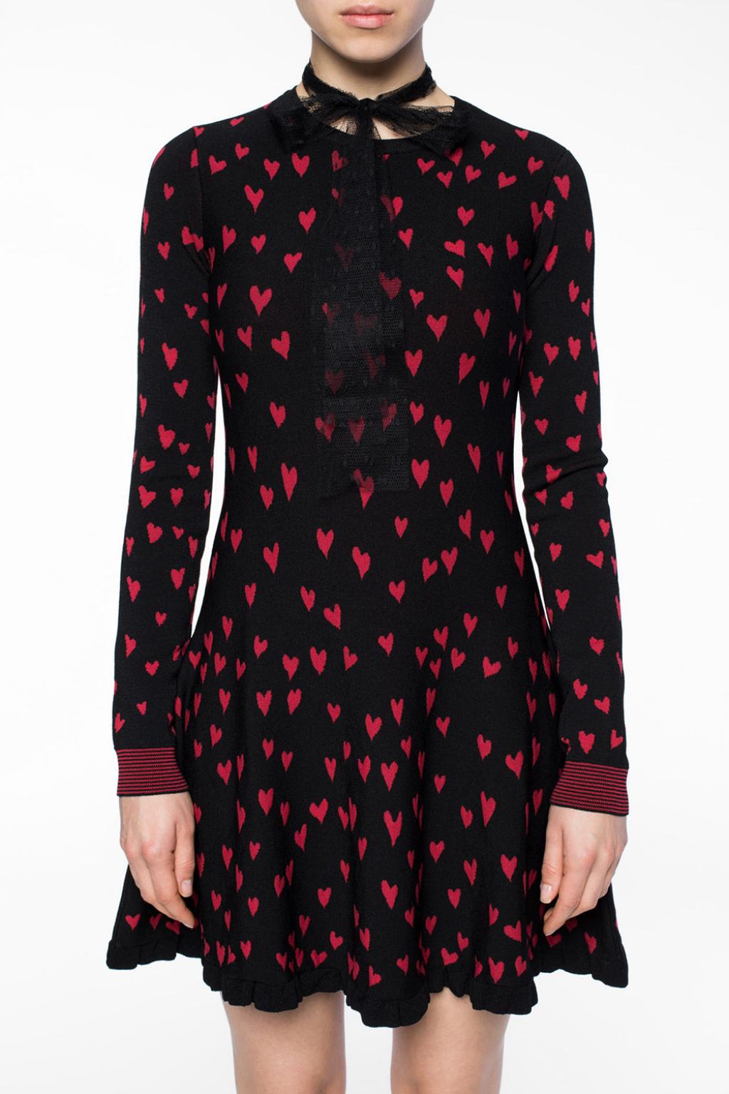 black and red heart dress