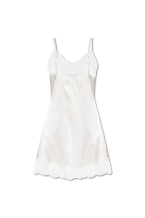 Satin slip with lace trim