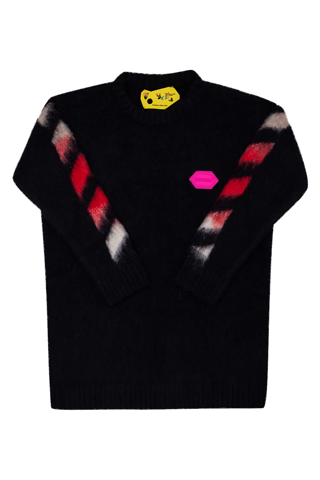 Off-White Kids Black and Pink Graphic Shirt