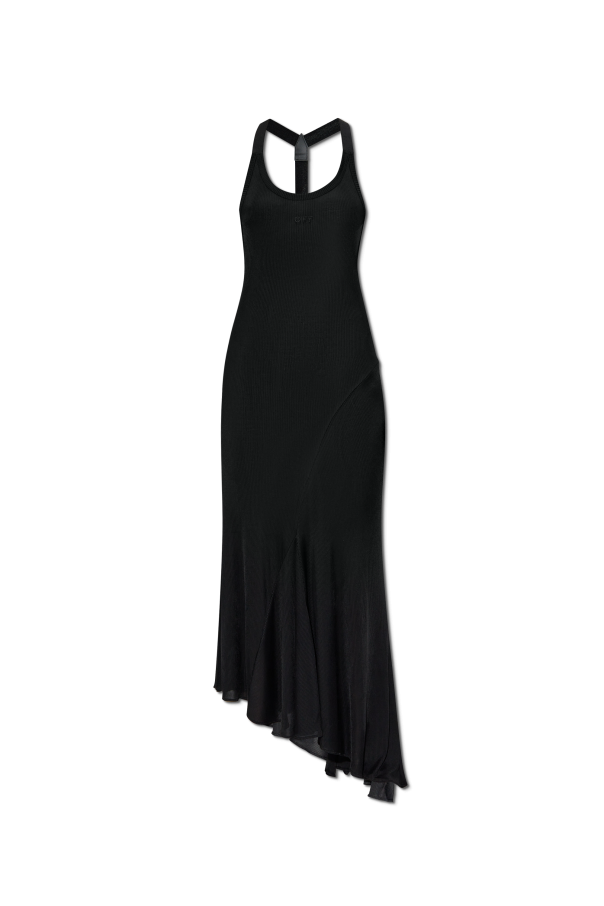 Off-White Ribbed off-shoulder dress