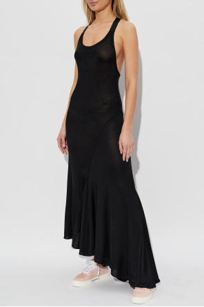 Off-White Ribbed off-shoulder dress