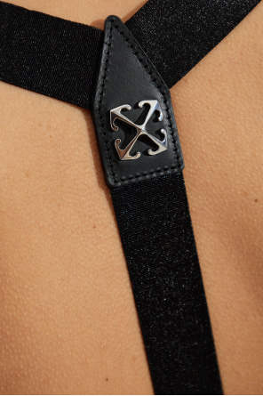 Off-White Ribbed off-shoulder dress