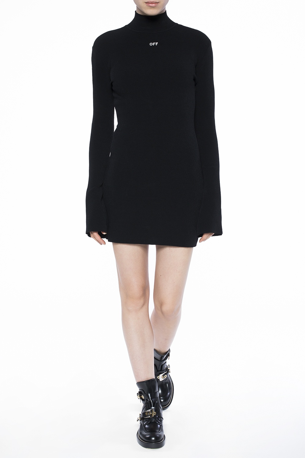 short black turtleneck dress